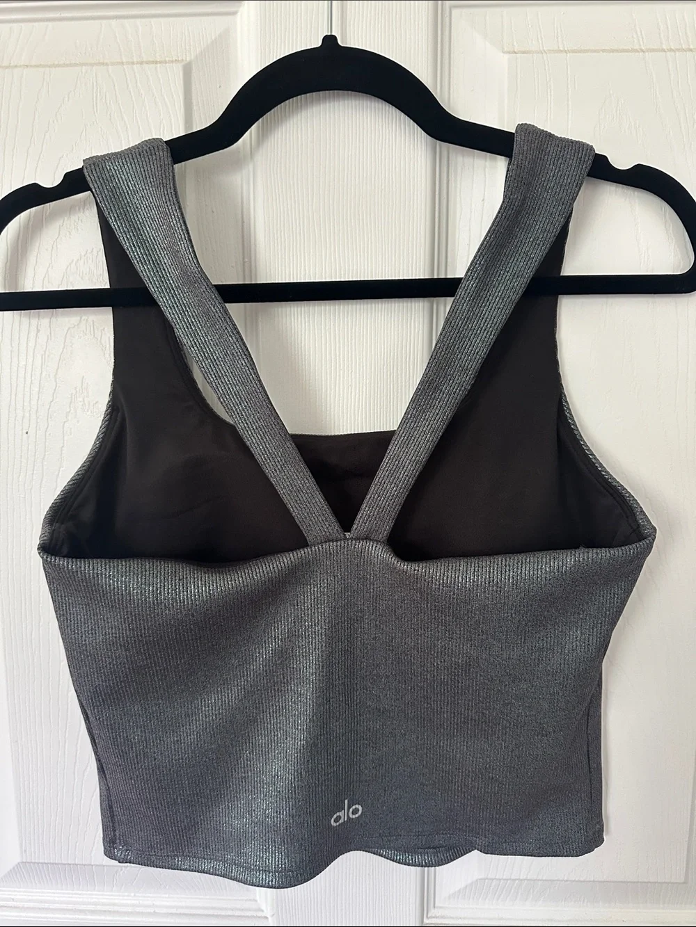 RARE Alosoft Ribbed Shimmer Chic Bra Tank